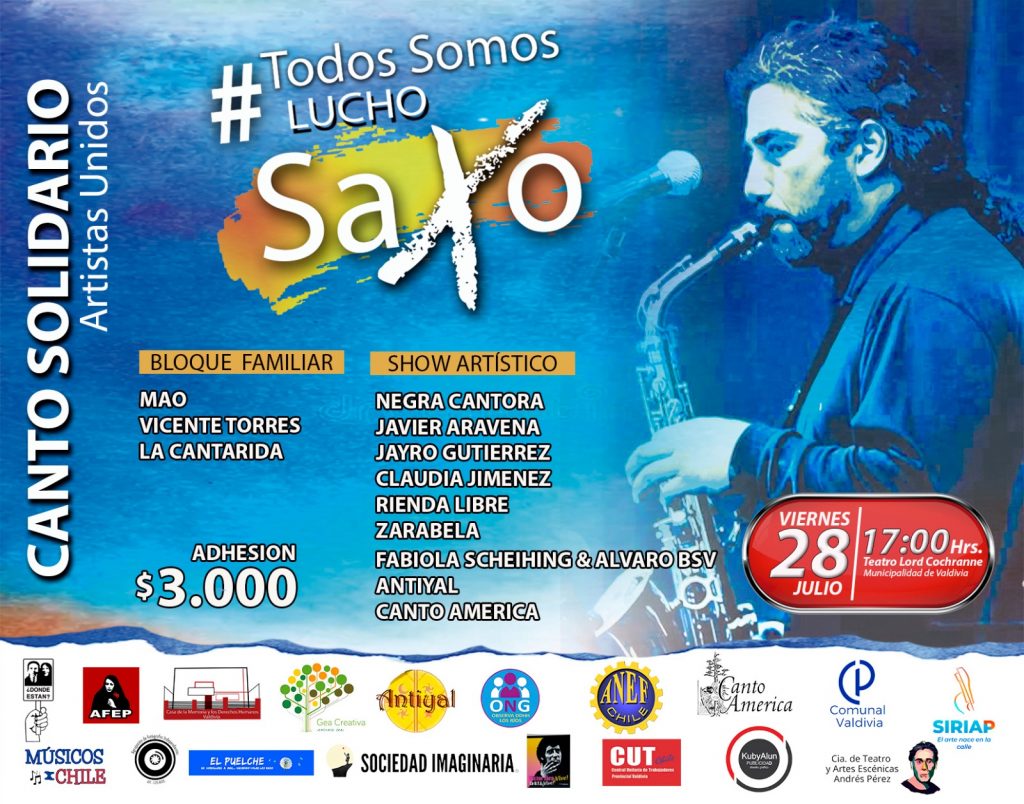 canto solidario artistas unidos: Todos somos Lucho Saxo